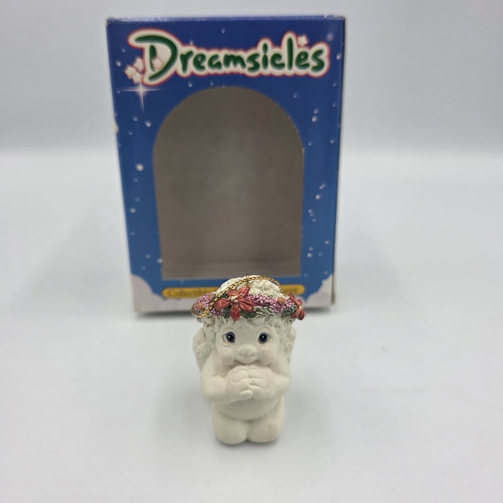 VTG Dreamsicles‎ 1994 "Eager To Please" White Cherub Christmas Ornament